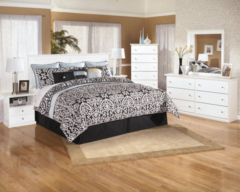 Bostwick Shoals King/California King Panel Headboard Bed with Mirrored Dresser, Chest and 2 Nightstands