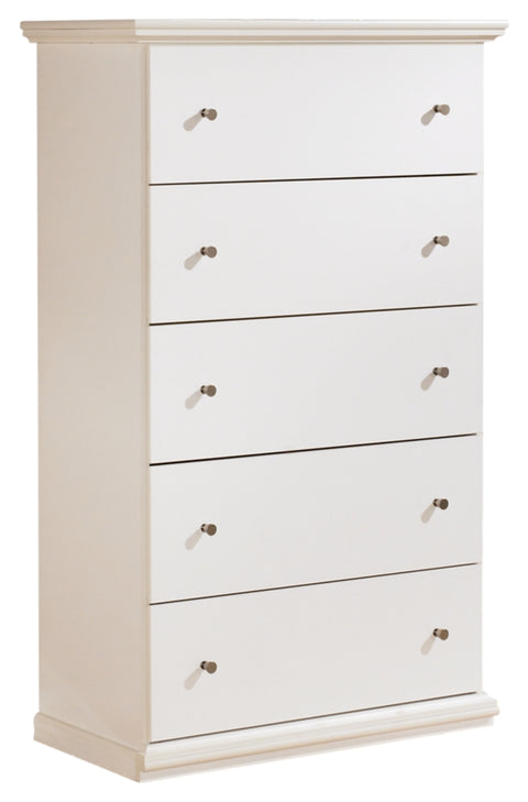 Bostwick Shoals Queen/Full Panel Headboard Bed with Mirrored Dresser, Chest and Nightstand