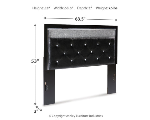 Kaydell Queen Upholstered Panel Headboard with Mirrored Dresser, Chest and 2 Nightstands