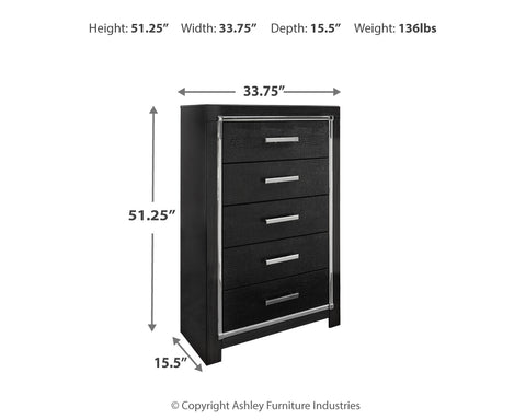 Kaydell King Upholstered Panel Storage Bed with Mirrored Dresser, Chest and Nightstand