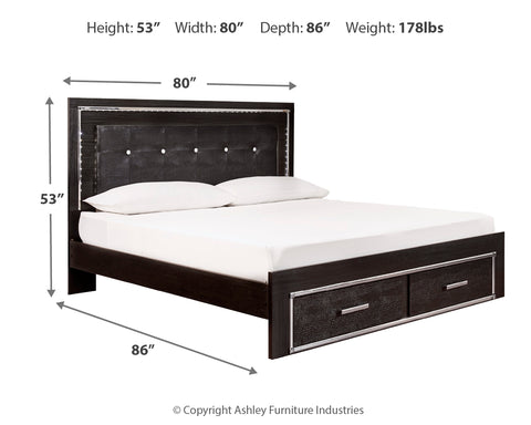 Kaydell King Panel Bed with Storage