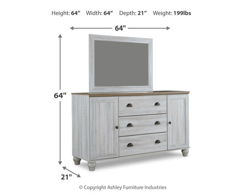 Haven Bay Queen Panel Bed with Mirrored Dresser, Chest and 2 Nightstands