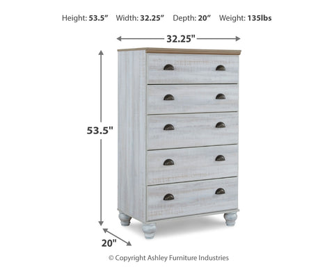 Haven Bay Queen Panel Bed with Mirrored Dresser, Chest and 2 Nightstands