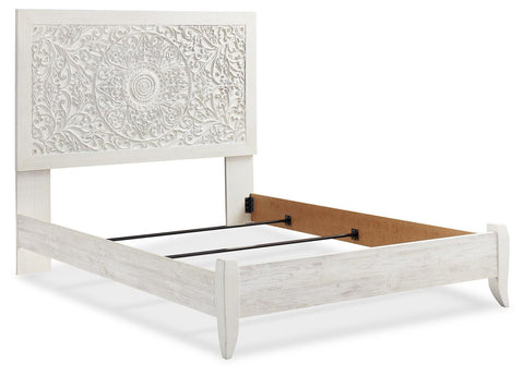 Paxberry Queen Panel Bed with Mirrored Dresser and 2 Nightstands