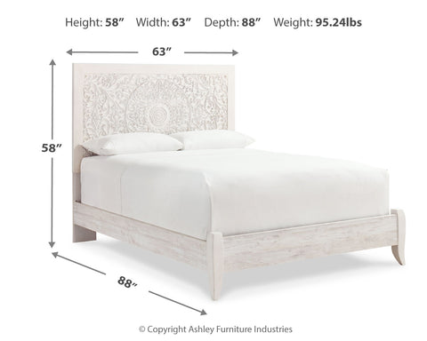 Paxberry Queen Panel Bed with Mirrored Dresser and 2 Nightstands