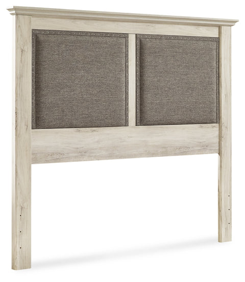 Cambeck King/California King Upholstered Panel Headboard with Mirrored Dresser and 2 Nightstands