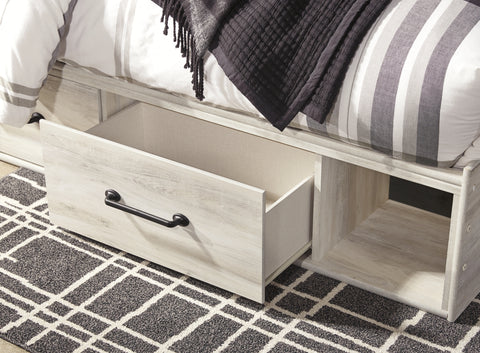 Cambeck Queen Panel Bed with 2 Storage Drawers with Mirrored Dresser and 2 Nightstands