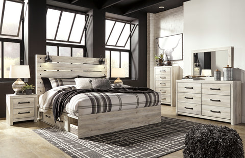 Cambeck King Panel Bed with 4 Storage Drawers