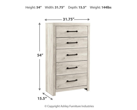 Cambeck King Panel Bed with 2 Storage Drawers with Mirrored Dresser and Chest
