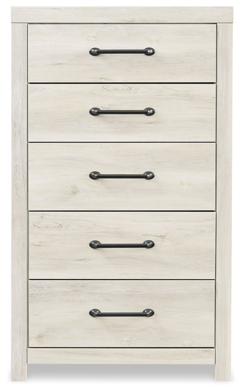 Cambeck Queen Panel Headboard Bed with Mirrored Dresser, Chest and Nightstand