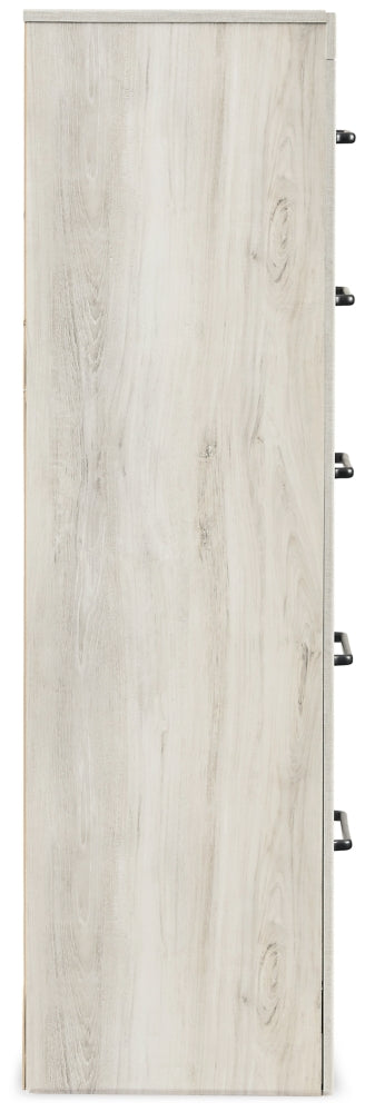 Cambeck Queen Upholstered Panel Headboard with Mirrored Dresser, Chest and Nightstand