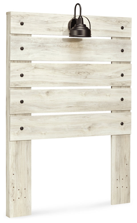 Cambeck Twin Panel Headboard Bed with Mirrored Dresser and 2 Nightstands