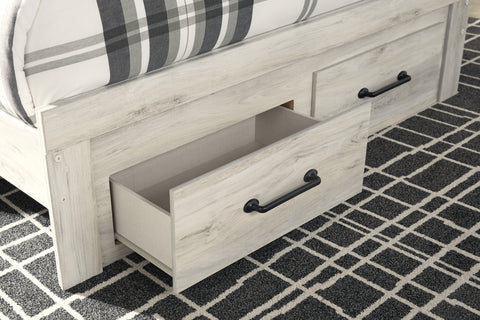 Cambeck Queen Panel Bed with 2 Storage Drawers with Mirrored Dresser and Chest
