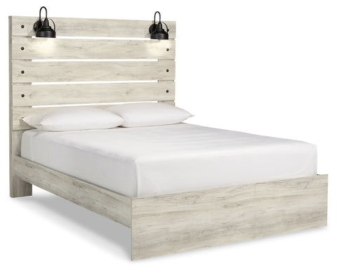 Cambeck Queen Panel Bed with Mirrored Dresser and Chest