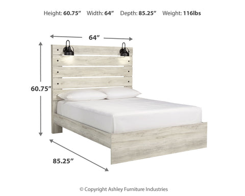 Cambeck Queen Panel Bed with Mirrored Dresser and Nightstand