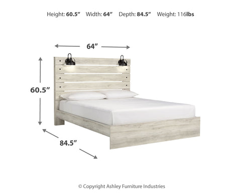 Cambeck Queen Panel Bed with Mirrored Dresser and Nightstand