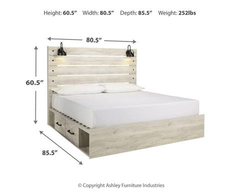 Cambeck King Panel Bed with 2 Storage Drawers