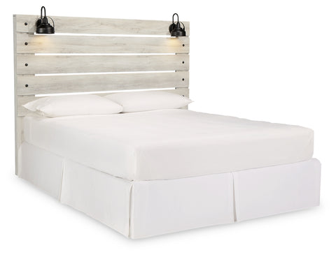 Cambeck King Panel Headboard Bed with Mirrored Dresser, Chest and 2 Nightstands