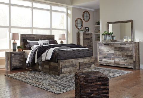 Derekson Queen Panel Bed with 6 Storage Drawers