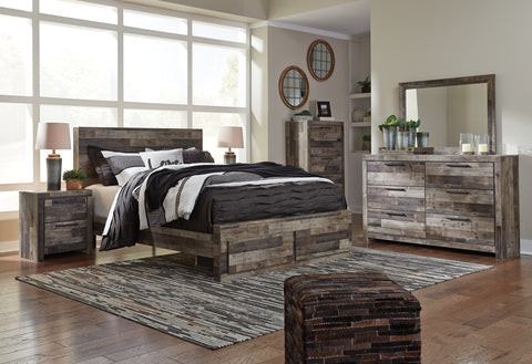 Derekson King Panel Bed with 2 Storage Drawers