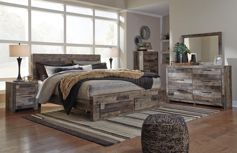Derekson King Panel Bed with 2 Storage Drawers