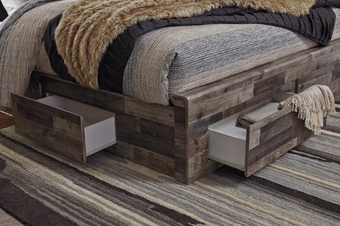 Derekson Full Panel Bed with 6 Storage Drawers