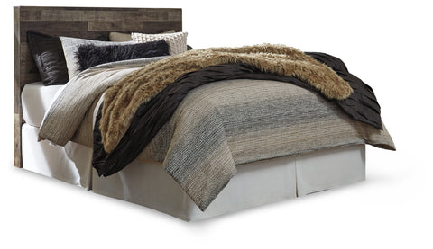 Derekson Queen/Full Panel Headboard Bed with Mirrored Dresser, Chest and 2 Nightstands