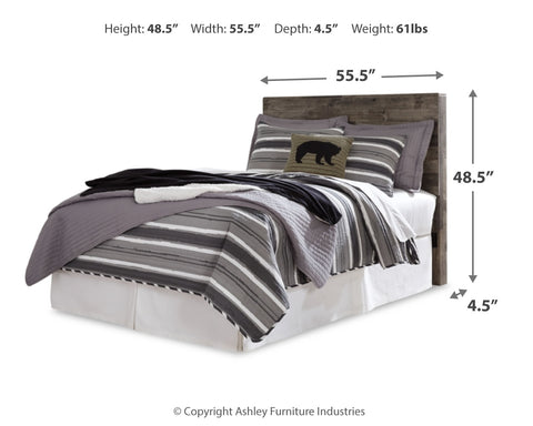 Derekson Full Panel Headboard Bed with Mirrored Dresser, Chest and 2 Nightstands
