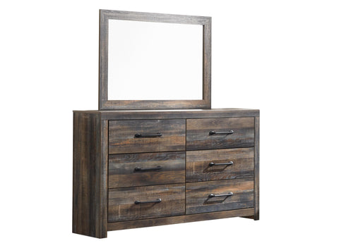 Drystan King Panel Headboard Bed with Mirrored Dresser and Chest