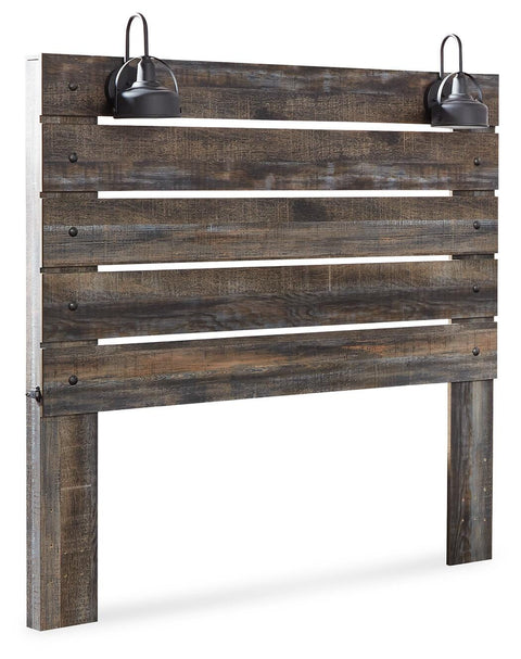 Drystan Queen Panel Headboard Bed with Mirrored Dresser and 2 Nightstands