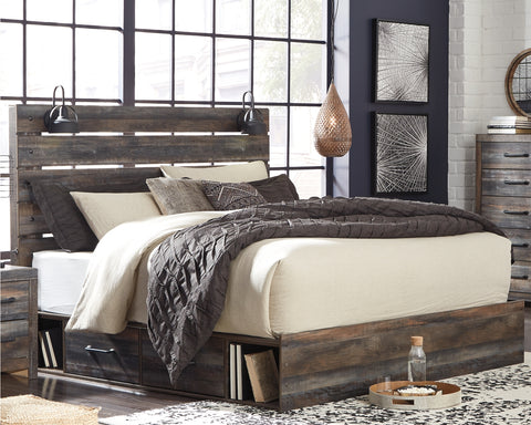 Drystan King Panel Bed with 2 Storage Drawers