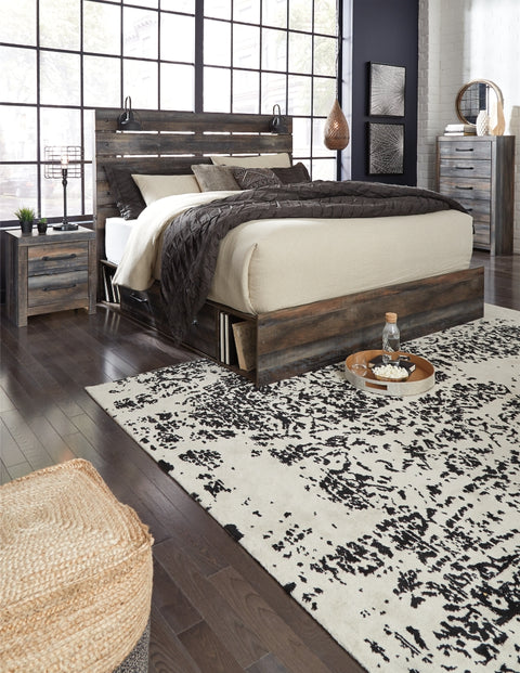 Drystan King Panel Bed with 2 Storage Drawers