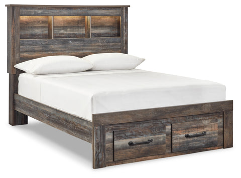 Drystan Full Bookcase Bed with 2 Storage Drawers with Dresser