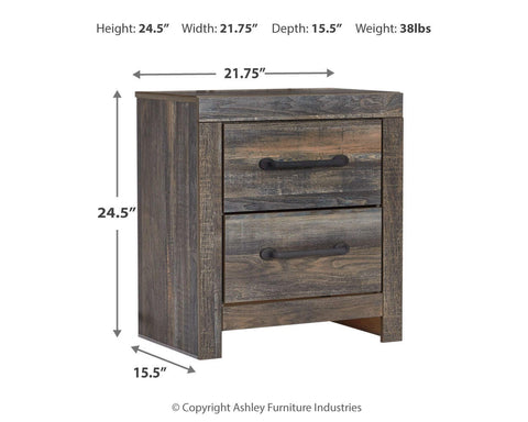 Drystan King Panel Headboard Bed with Mirrored Dresser, Chest and Nightstand