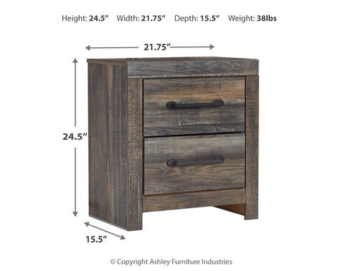 Drystan King Panel Bed with 2 Storage Drawers with Mirrored Dresser and Nightstand