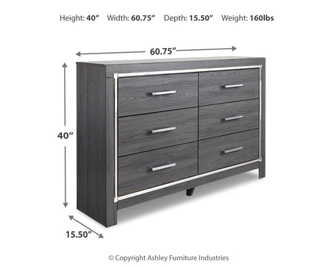 Lodanna Full Panel Bed with 2 Storage Drawers with Mirrored Dresser