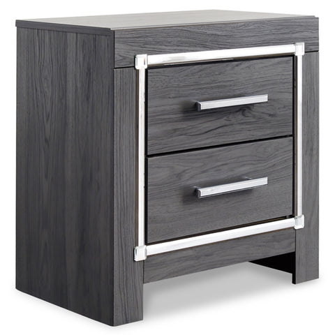 Lodanna Queen/Full Upholstered Panel Headboard Bed with Mirrored Dresser, Chest and Nightstand