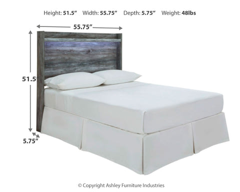 Baystorm Full Panel Headboard with Mirrored Dresser and Nightstand