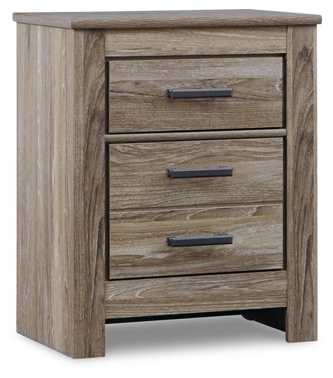 Zelen Queen Panel Headboard with Mirrored Dresser and Nightstand