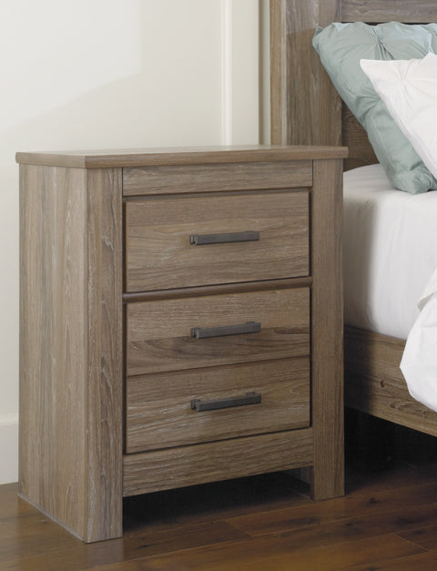 Zelen Full Panel Headboard Bed with Mirrored Dresser, Chest and 2 Nightstands