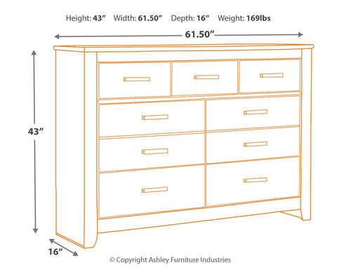 Brinxton King/California King Panel Headboard Bed with Dresser
