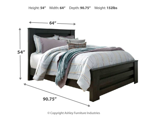 Brinxton Queen Panel Bed with Mirrored Dresser and Chest