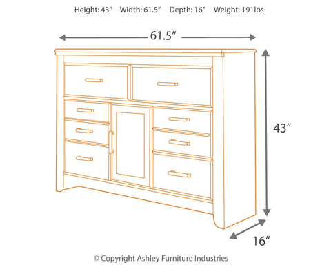 Juararo King/California King Panel Headboard Bed with Dresser