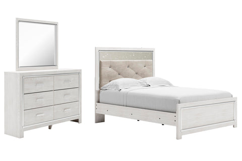 Altyra Full Panel Bed with Mirrored Dresser