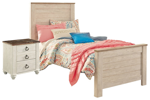Willowton Twin Panel Bed with Nightstand