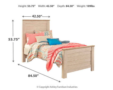 Willowton Twin Panel Bed with Nightstand