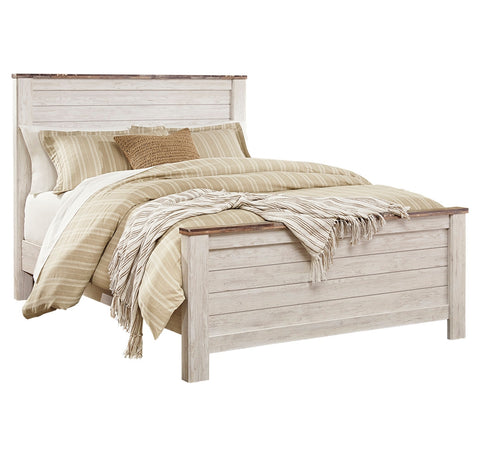 Willowton Queen Panel Bed with Mirrored Dresser, Chest and Nightstand