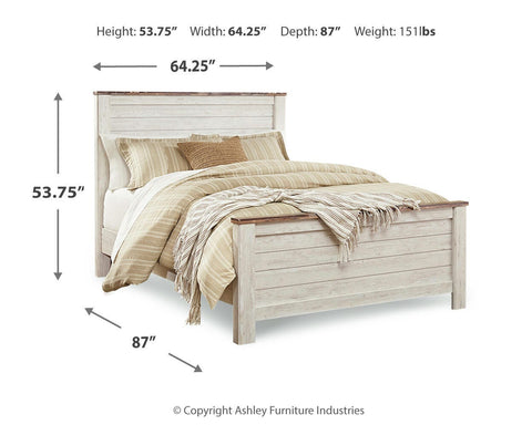 Willowton Queen Panel Bed with Mattress