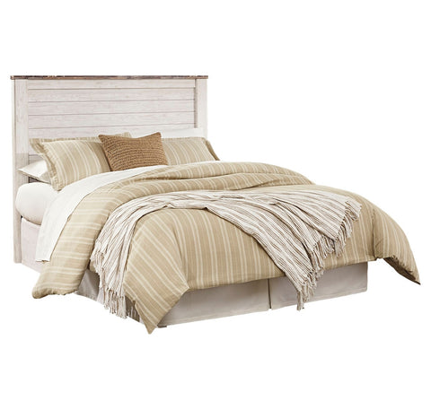 Willowton Queen/Full Panel Headboard Bed with Mirrored Dresser, Chest and Nightstand