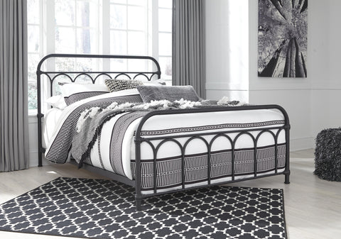 Nashburg Queen Metal Bed with Mattress